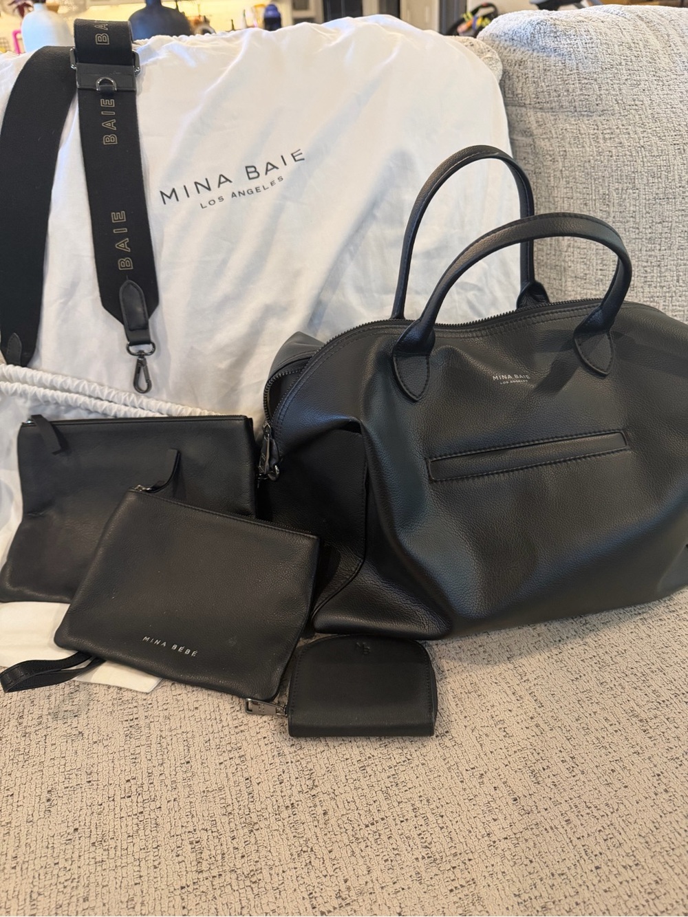 Mina baie diaper bag bundle g*nmetal